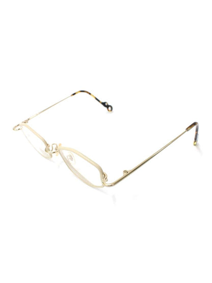 ヴィオルー “B”asic Masako メガネ ベージュ/ゴールド/ブラウン メタルフレーム フルリム IT6CCKK3V8PW