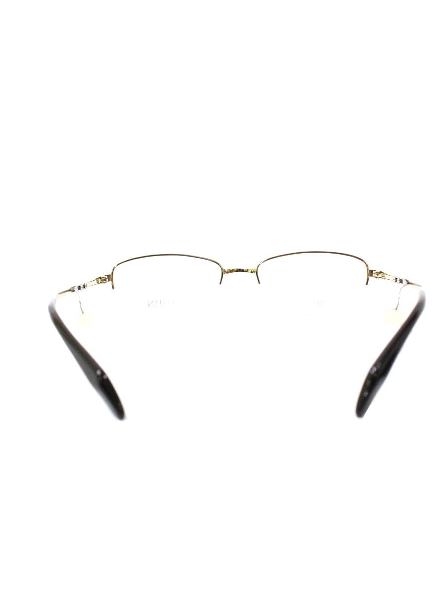 ネオジン NJ2314S メガネ ゴールド/ブラウン メタルフレーム ハーフリム スクエアシェイプ ノーズパッドレス ITSKW9QX72DW