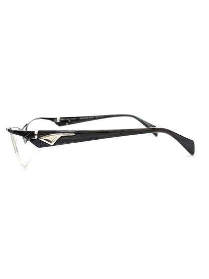 サムライ翔 SS-T36 メガネ ブラック/シルバー メタルフレーム スクエア ハーフリム ITBDRWK2YY61