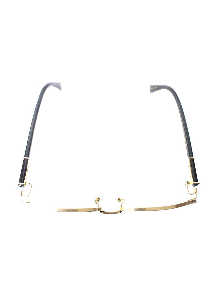 中村勘三郎 KN-2536 メガネ ゴールド/ブラック 手作り チタニウムフレーム フルリム ウェリントン IT6FO1CMRSFU