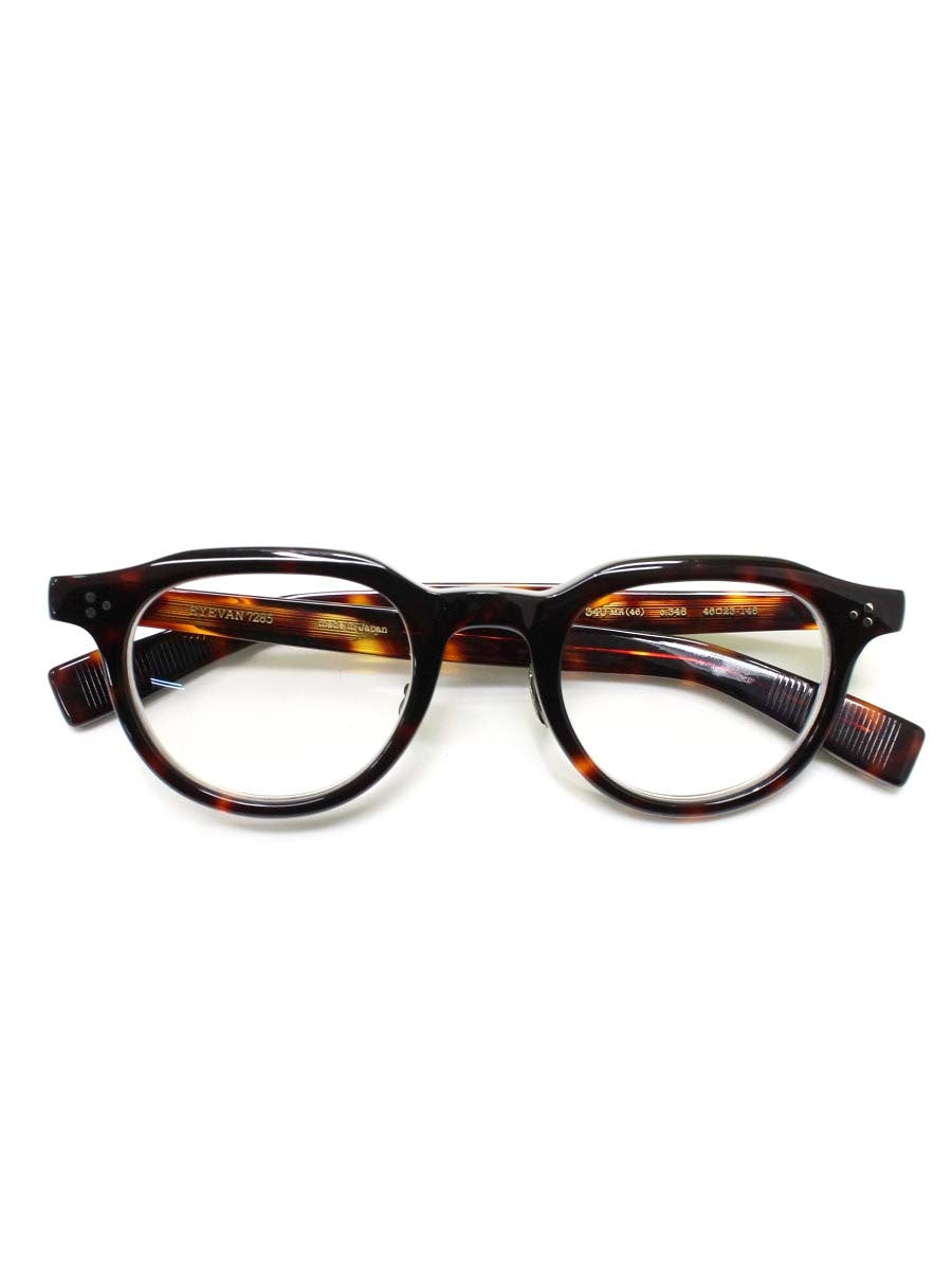 アイヴァン7285 340MR(48) メガネ ブラウン メタルノーズ べっ甲柄 セルフレーム フルリム ボストン ITJH091LM700