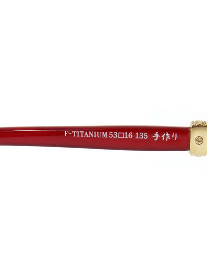 中村勘三郎 KN-2670 メガネ ゴールド/レッド ストーン付き スクエア  COL.C-2 ITZIM09US6EC