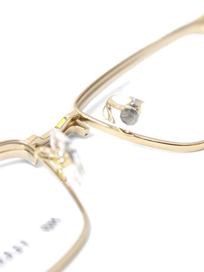 フォーナインズ 999.9  Salvatore Ferragamo コラボ SF9010 メガネ ゴールド/ブラック スクエア ITIPD6SSGPRH