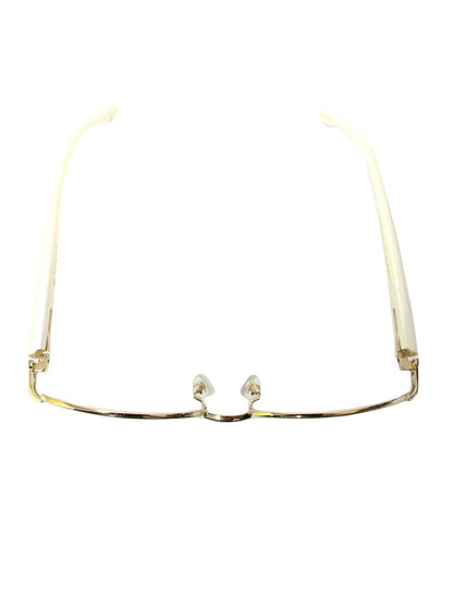 中村勘三郎 KN-2612 メガネ ゴールド/ホワイトパール 手作り チタニウム コンビフレーム ハーフリム スクエア IT4N7TCJTG7C