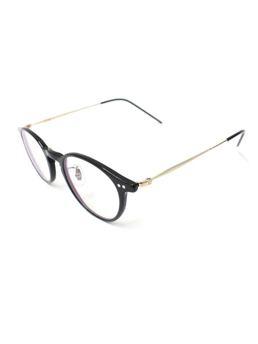 金子眼鏡店 メガネ ブラック/ゴールド コンビフレーム フルリム オーバル IT5E09OBHH9M