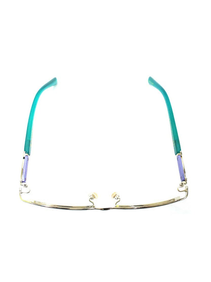 中村勘三郎 KN-2634 メガネ グリーン/シルバー/ブルー コンビフレーム ハーフリム スクエア IT9CH6KZS0MZ