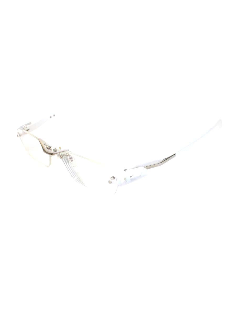 マサキマツシマ MF-1141 メガネ シルバー/ホワイト コンビフレーム リムレス スクエアシェイプ ITJGBXIW5VUD