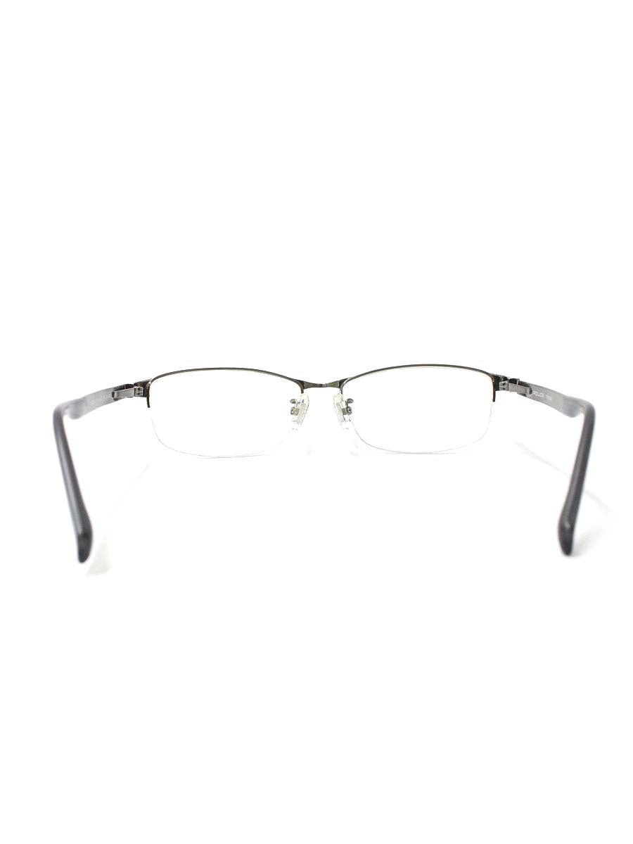 ポリス VPL911J メガネ シルバー/グレー メタルフレーム ハーフリム（ナイロール）スクエア IT98B0Z0N0HZ