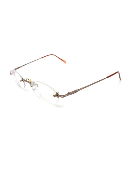 グッチ GG-9004J メガネ ブラウン/クリアオレンジ メタルフレーム リムレス ツーポイント オーバル ITGJPJO7V9TM