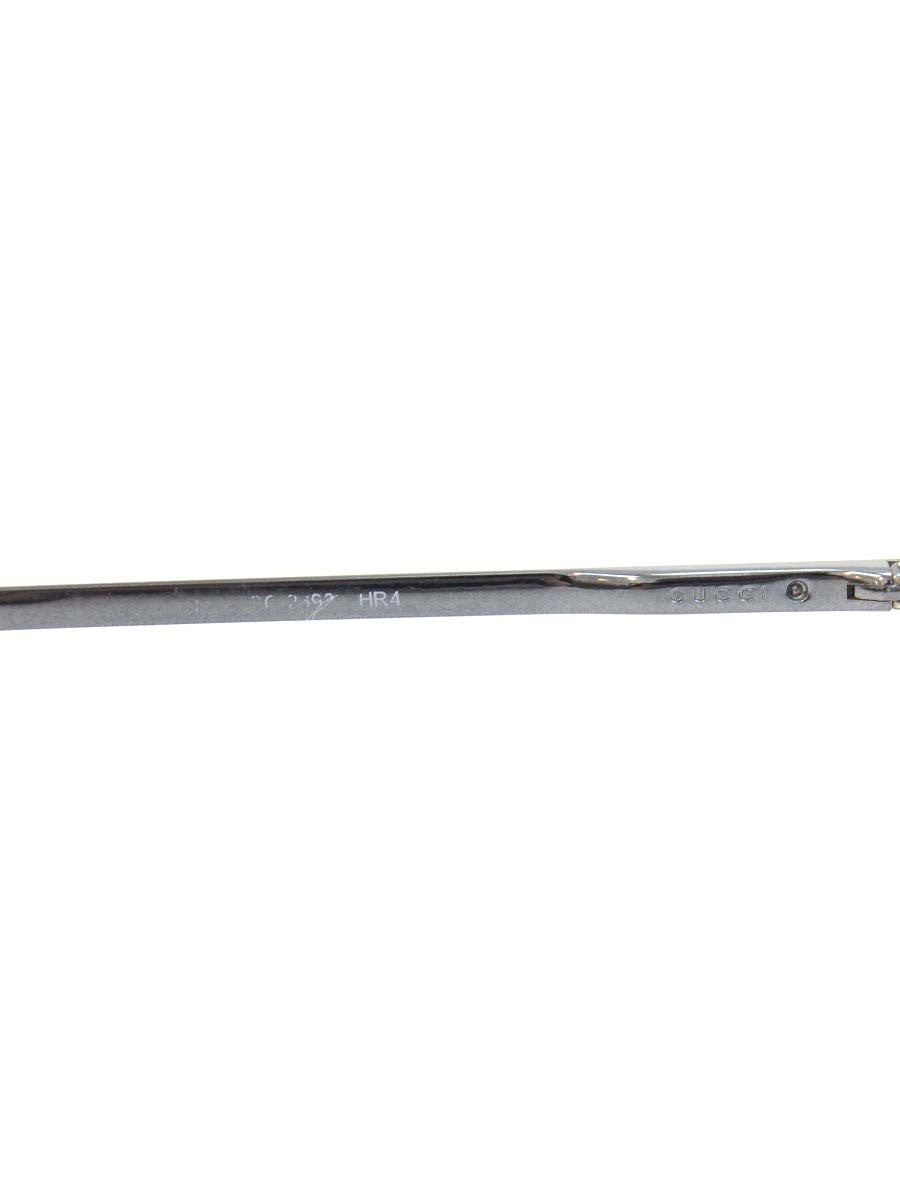 グッチ メガネ ブルー メタルフレーム ハーフリム（ナイロール）オーバル（楕円） IT379N27C3BP