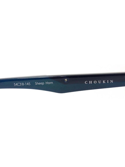 中村勘三郎 CHOUKINモデル KN-2547 メガネ ブルー/シルバー メタルフレーム フルリム スクエアシェイプ IT5A3Y1UWG5C