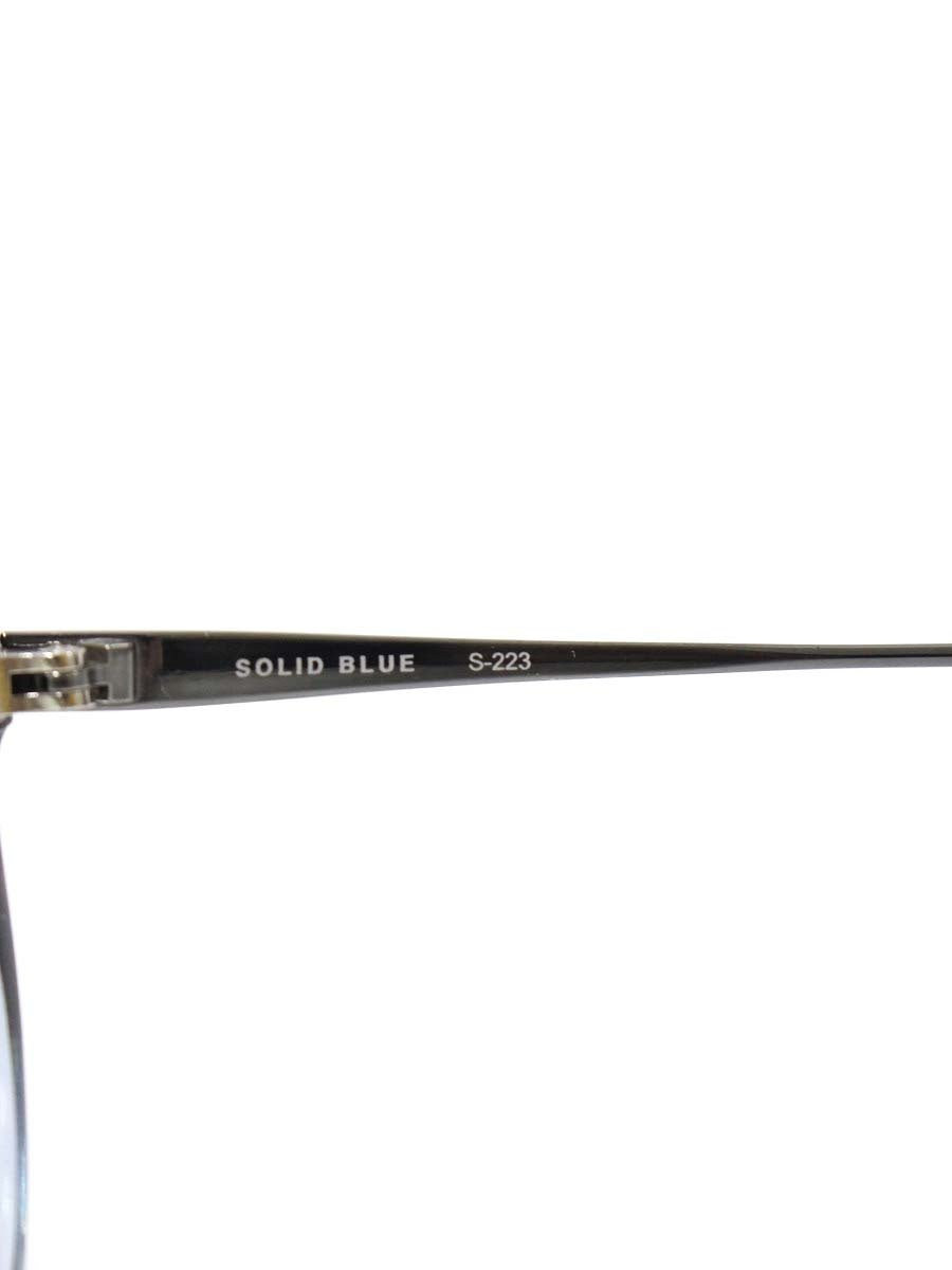 ソリッドブルー S-223 メガネ ブラック/ブルー/ガンメタル クラシックコンビネーションフレーム フルリム ボストン ITUC00CM2AF5