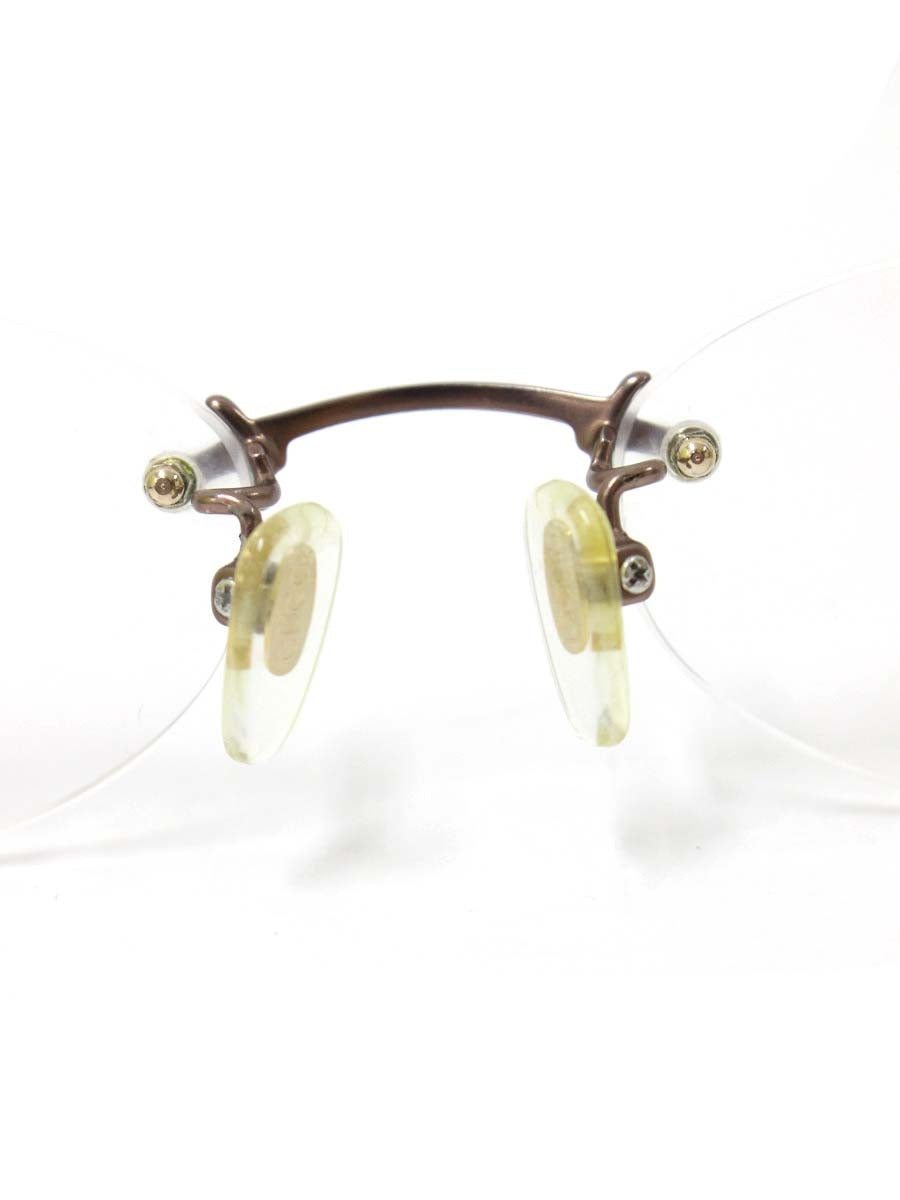 グッチ GG-9004J メガネ ブラウン/クリアオレンジ メタルフレーム リムレス ツーポイント オーバル ITGJPJO7V9TM