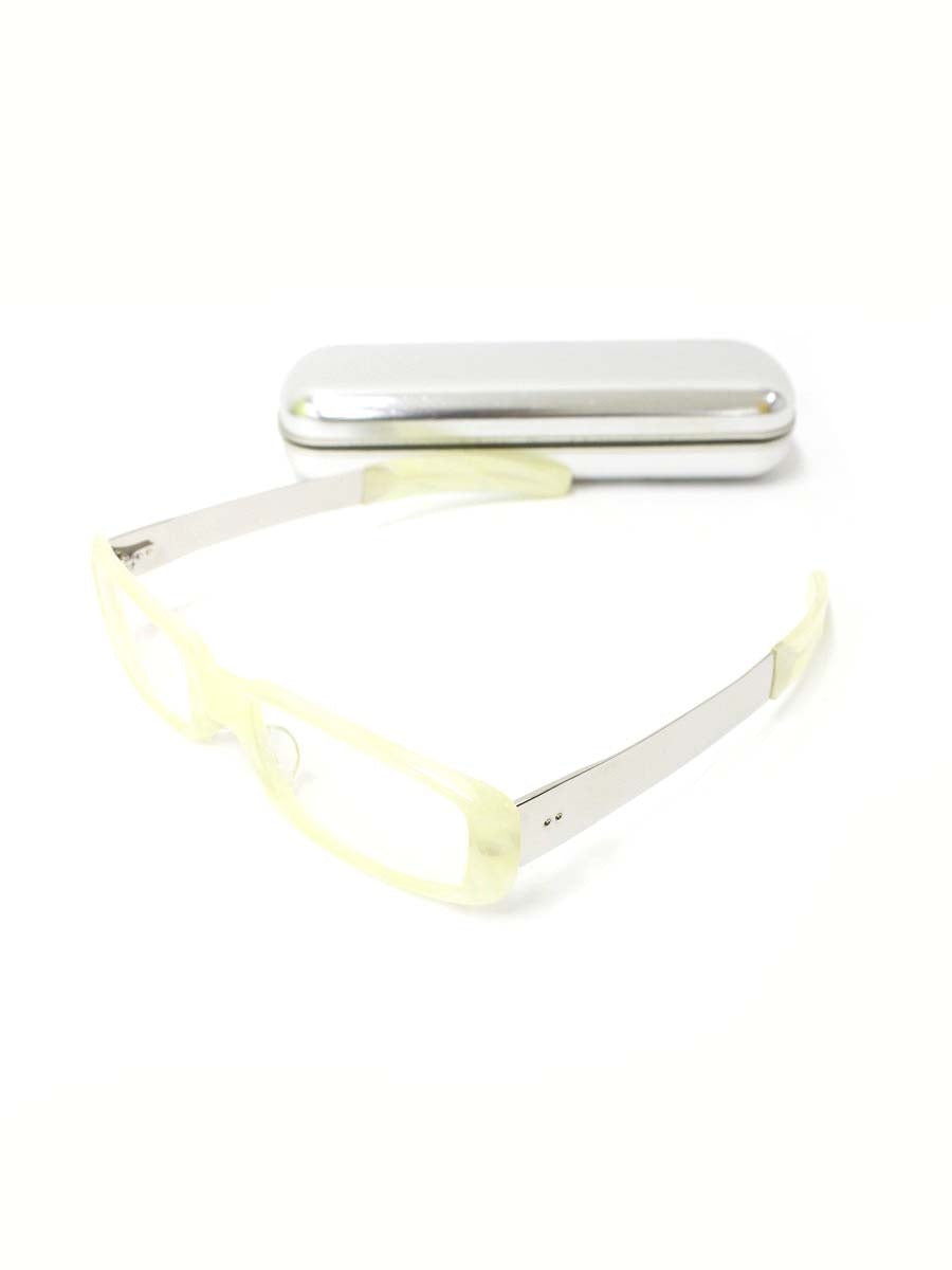 ソリッドブルー S-49 メガネ ホワイト/シルバー コンビフレーム フルリム スクエア ITEIEJFVV3LC