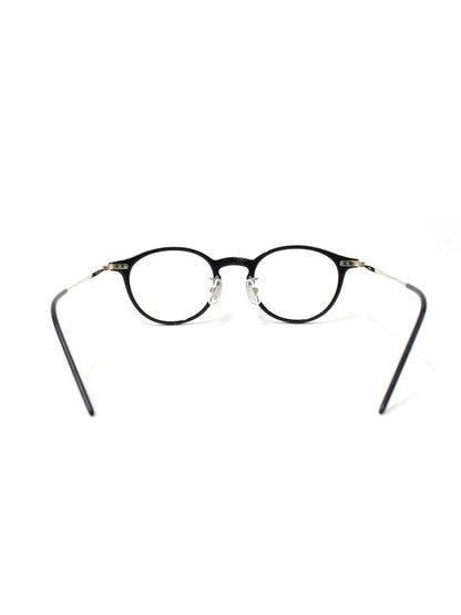 金子眼鏡店 メガネ ブラック/ゴールド コンビフレーム フルリム オーバル IT5E09OBHH9M