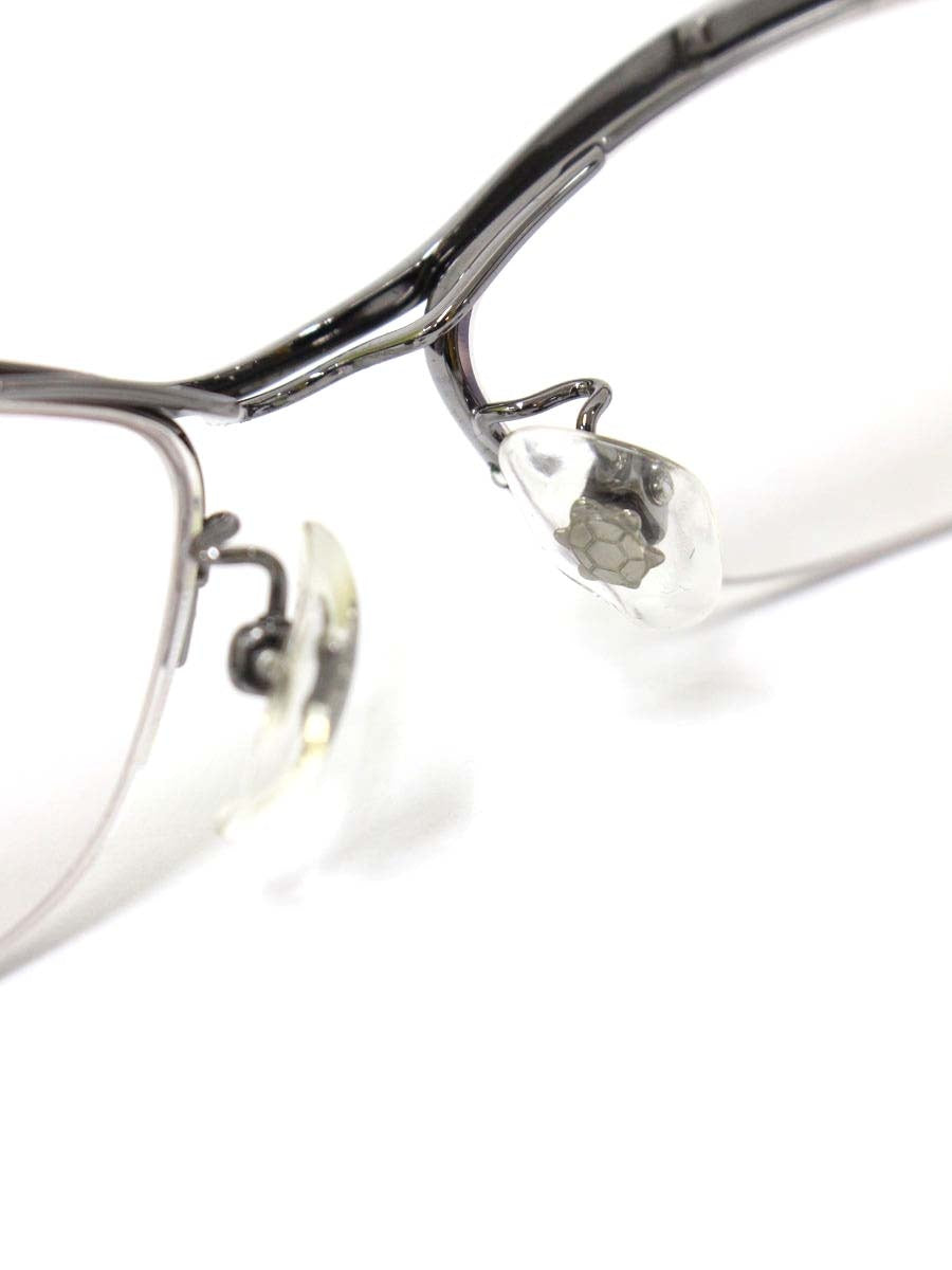 フォーナインズ S-307T メガネ ガンメタル/グレー メタルフレーム ハーフリム（ナイロール）スクエア IT9PGQF4OVDC