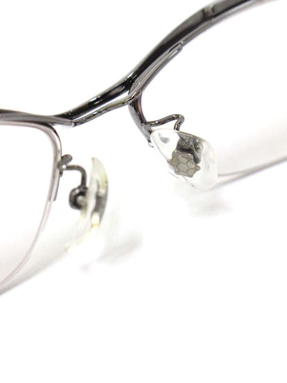 フォーナインズ S-307T メガネ ガンメタル/グレー メタルフレーム ハーフリム（ナイロール）スクエア IT9PGQF4OVDC