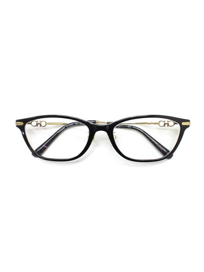 フェラガモ ガンチーニ SF2900A メガネ ブラック/ゴールド コンビフレーム フルリム スクエア IT8VPE6FZHDI