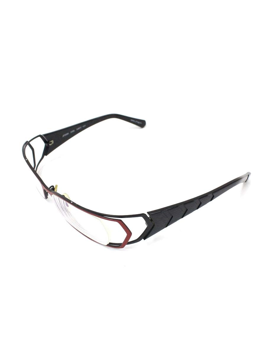 ジェイエフレイ JF2206 メガネ レッド/ブラック チタンフレーム フルリム スクエア ITWQJ4LP9AU8