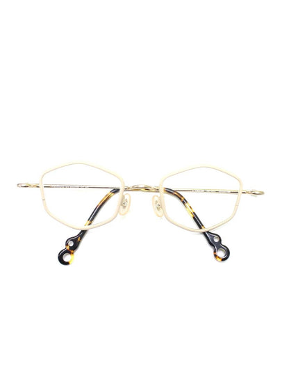 ヴィオルー “B”asic Masako メガネ ベージュ/ゴールド/ブラウン メタルフレーム フルリム IT6CCKK3V8PW