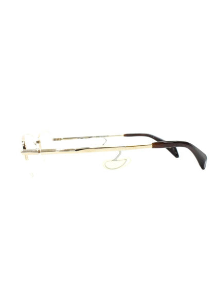 ネオジン NJ2314S メガネ ゴールド/ブラウン メタルフレーム ハーフリム スクエアシェイプ ノーズパッドレス ITSKW9QX72DW