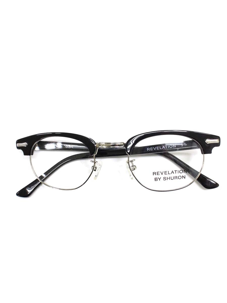 シュロン ロンサー リベレーション メガネ ブラック/シルバー コンビフレーム フルリム ボストン ITDI8ZRZ5394