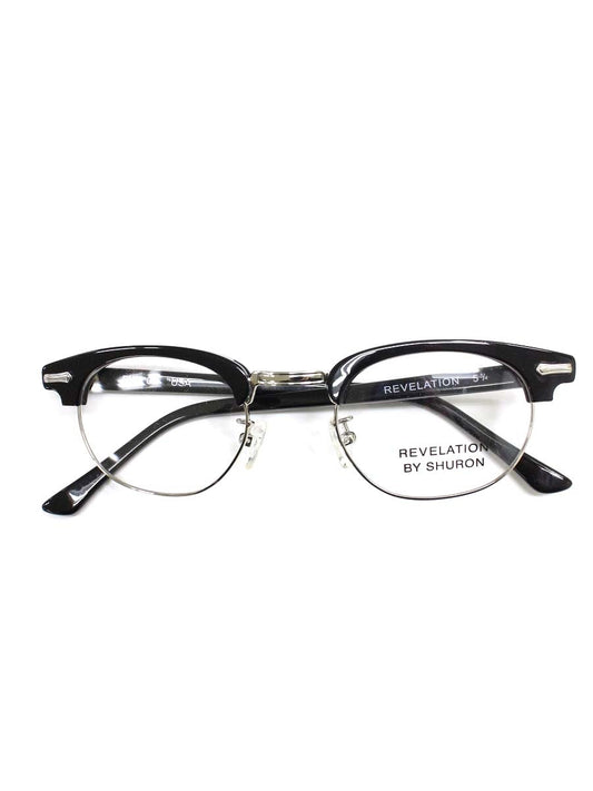 シュロン ロンサー リベレーション メガネ ブラック/シルバー コンビフレーム フルリム ボストン ITDI8ZRZ5394
