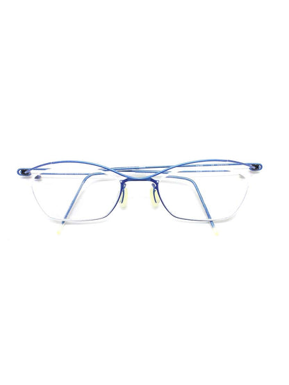 コンセプトワイ Y-03 メガネ ブルー チタニウムフレーム ハーフリム スクエア ITO7MDFI5BKS