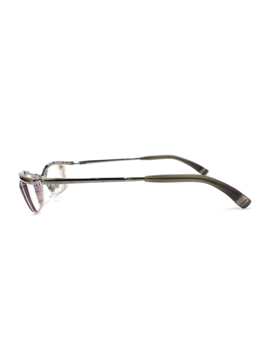 フォーナインズ S-307T メガネ ガンメタル/グレー メタルフレーム ハーフリム（ナイロール）スクエア IT9PGQF4OVDC