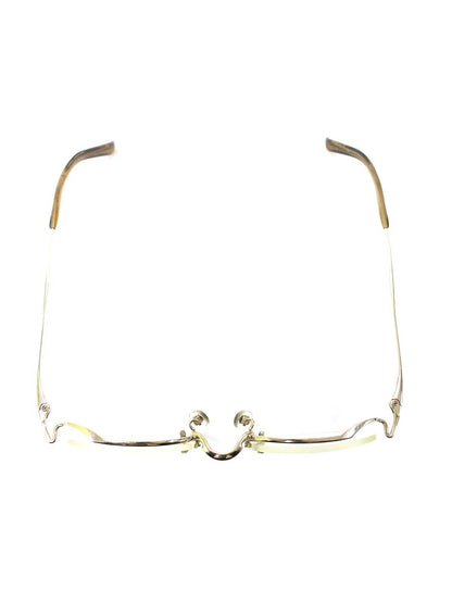 フォーナインズ O-04T メガネ ベージュブラウン/ゴールド メタルフレーム ハーフリム オーバル IT9ZH4YWM2L2