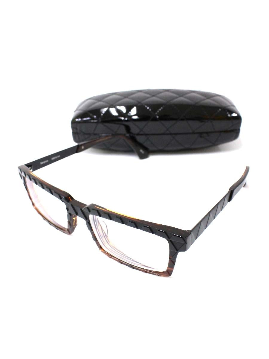 レスザンヒューマン Serpico メガネ ブラウン コンビフレーム フルリム スクエア ITMAQMOPZVTW