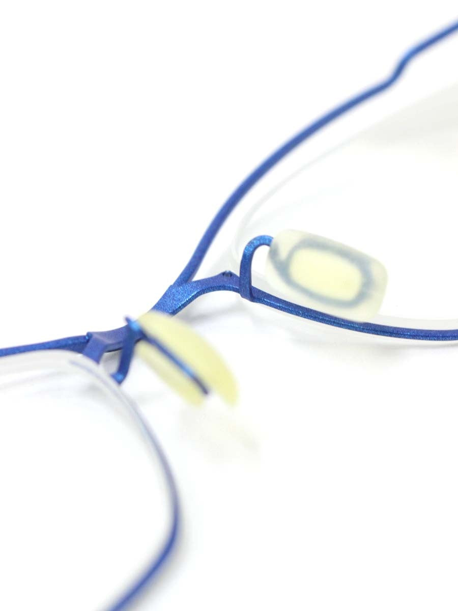 コンセプトワイ Y-03 メガネ ブルー チタニウムフレーム ハーフリム スクエア ITO7MDFI5BKS