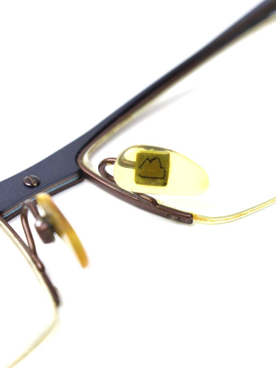 アランミクリ EVENTAIL A02001 MOJ9 メガネ ブラウン/ネイビー メタルフレーム ハーフリム スクエア ITCM1X8WVYWL