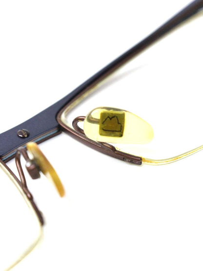 アランミクリ EVENTAIL A02001 MOJ9 メガネ ブラウン/ネイビー メタルフレーム ハーフリム スクエア ITCM1X8WVYWL