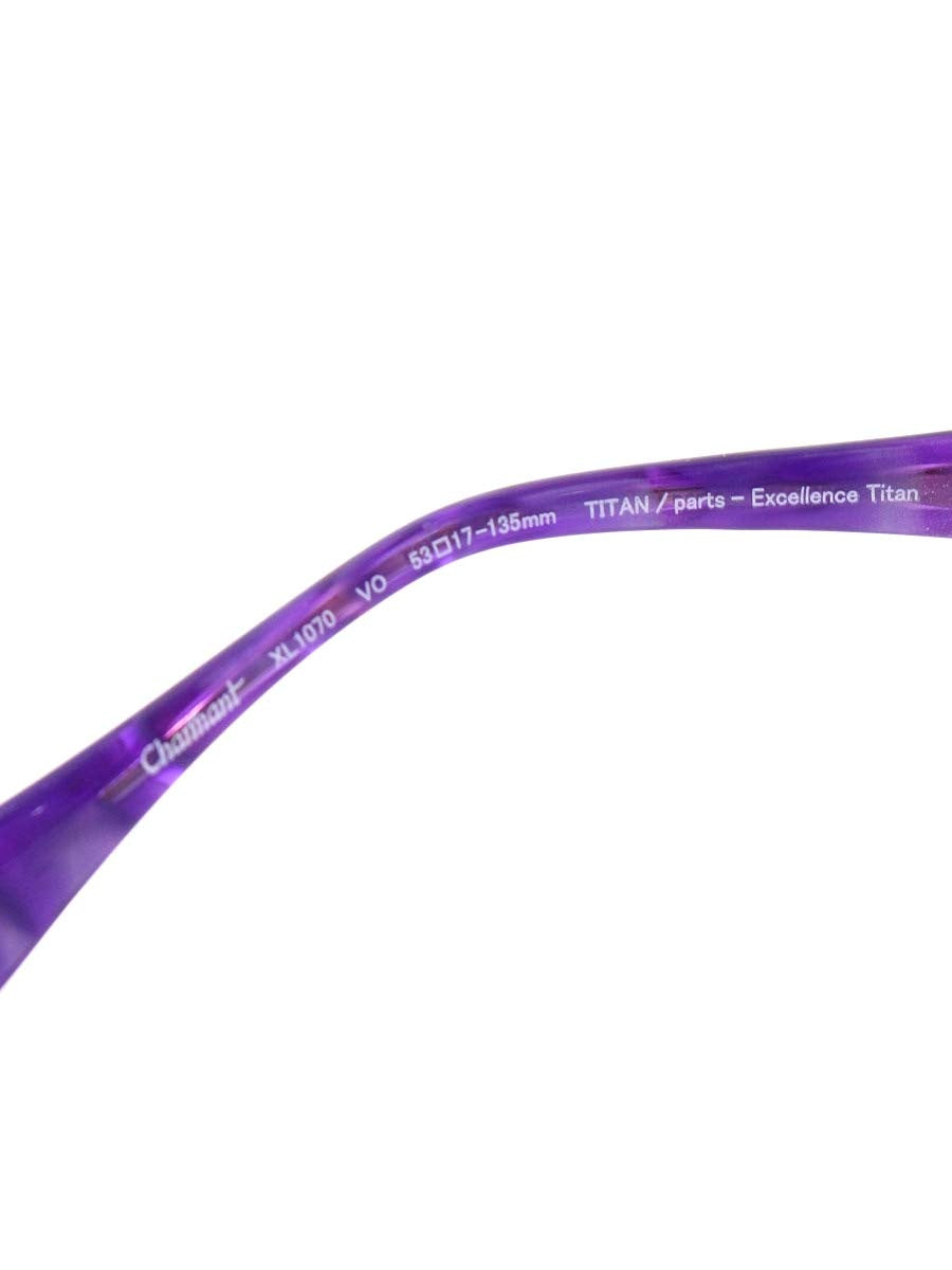 ラインアートシャルマン XL1070 メガネ パープル/シルバー メタルフレーム ハーフリム スクエア IT13USEK4CAW