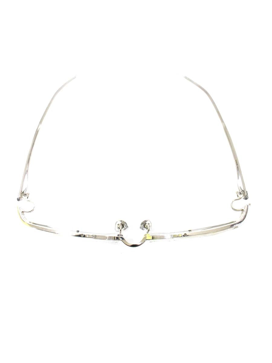 フォーナインズ M-18 メガネ シルバー/クリア コンビフレーム ハーフリム スクエア ITCWTDU5K4KW