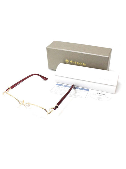 中村勘三郎 KN-2667 メガネ ローズピンク/パープル メタルフレーム ハーフリム スワロフスキー シープホーン COL.C-4 IT4X5P21PKV4