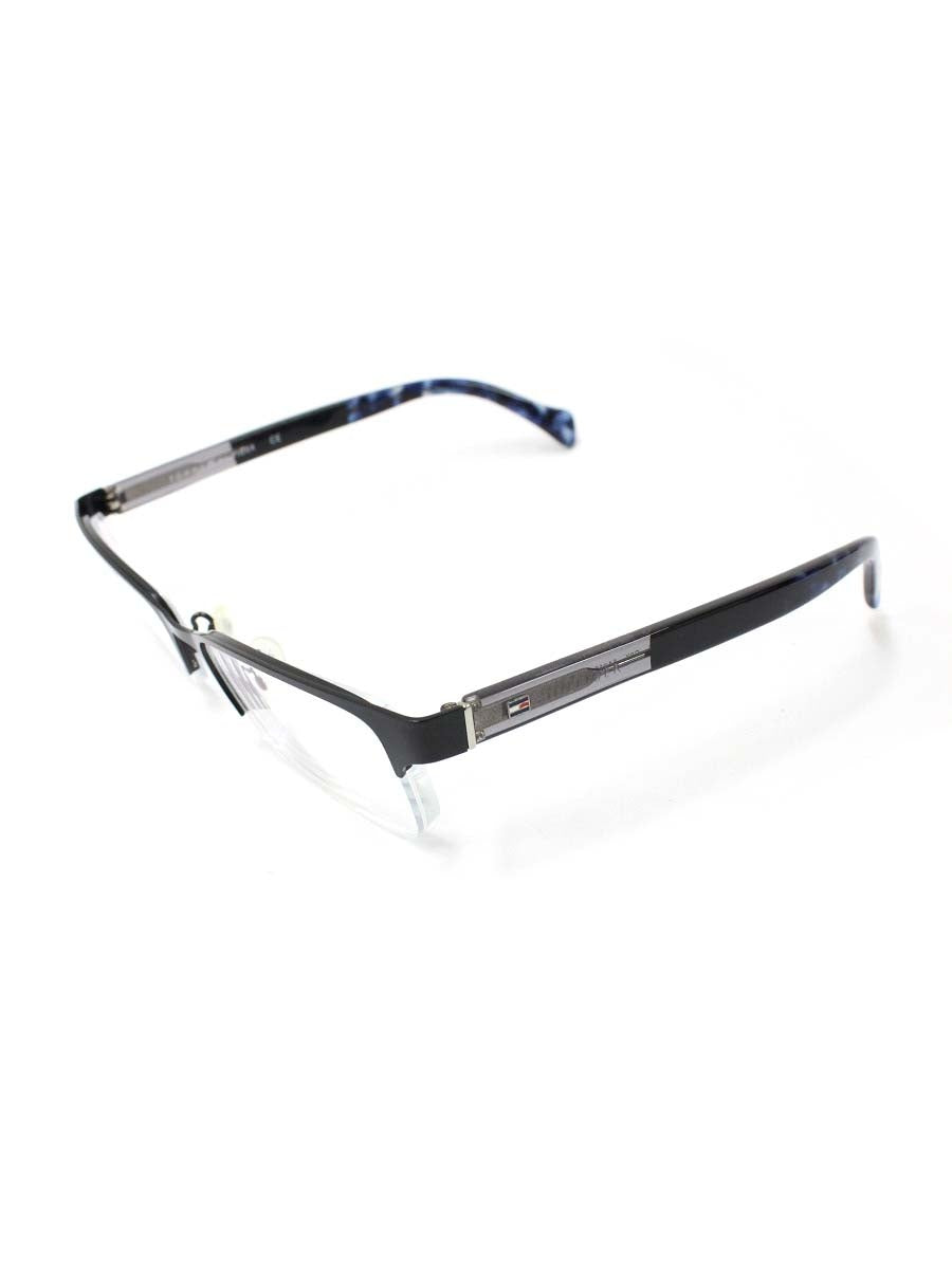 トミーヒルフィガー TH1302/F メガネ ブラック/ブルー メタルフレーム ハーフリム スクエア ITE9C0YPIZJ0