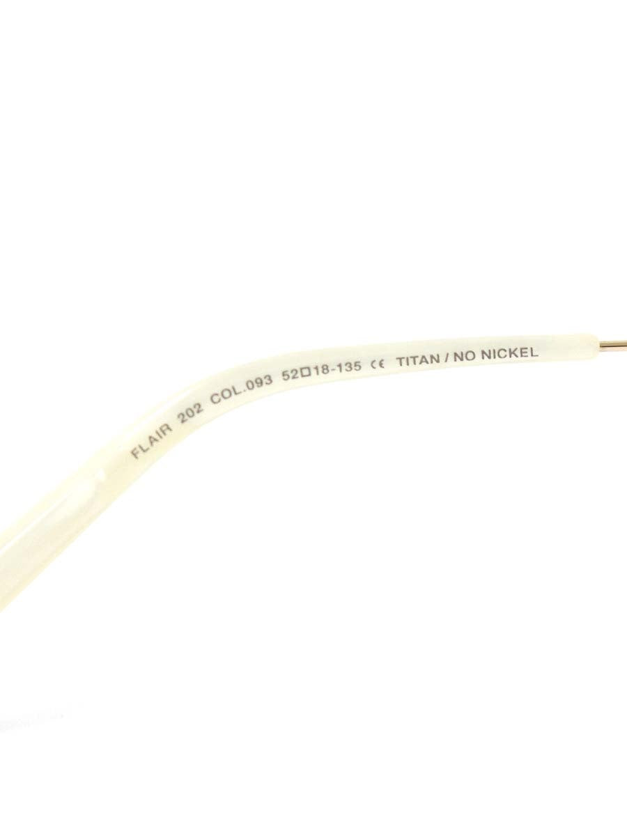 フレア FLAIR 202 メガネ ゴールド/ホワイト メタルフレーム フルリム ウエリントン ITE72V81X7ZW