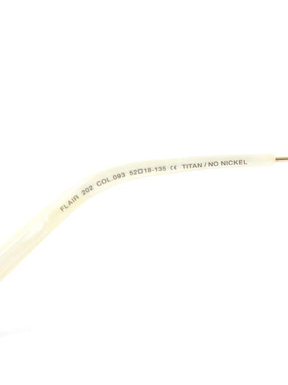 フレア FLAIR 202 メガネ ゴールド/ホワイト メタルフレーム フルリム ウエリントン ITE72V81X7ZW