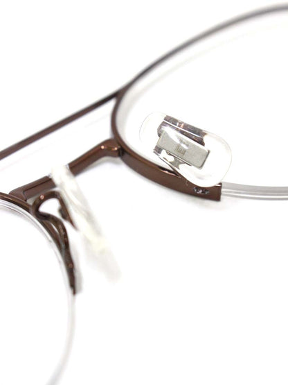 イーファイブアイヴァン ｍ23 メガネ ブラウン メタルフレーム ハーフリム ツーブリッジ IT1KTBIO9Y18