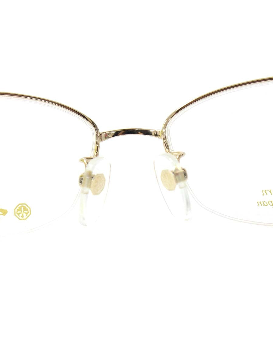 中村勘三郎 KN-2612 メガネ ゴールド/ホワイトパール 手作り チタニウム コンビフレーム ハーフリム スクエア IT4N7TCJTG7C