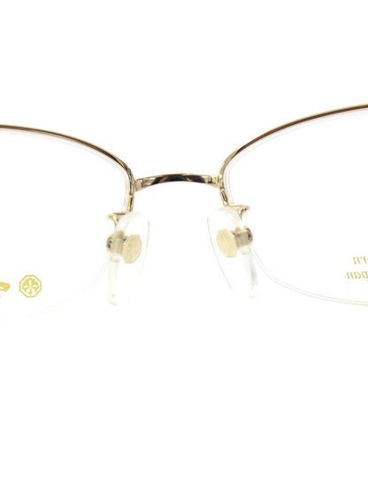 中村勘三郎 KN-2612 メガネ ゴールド/ホワイトパール 手作り チタニウム コンビフレーム ハーフリム スクエア IT4N7TCJTG7C