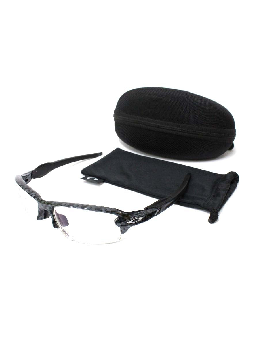 オークリー FLAK2.0 メガネ ブラック/グレー スポーツ 幾何柄 セルフレーム ハーフリム ITKR2W63YQO8