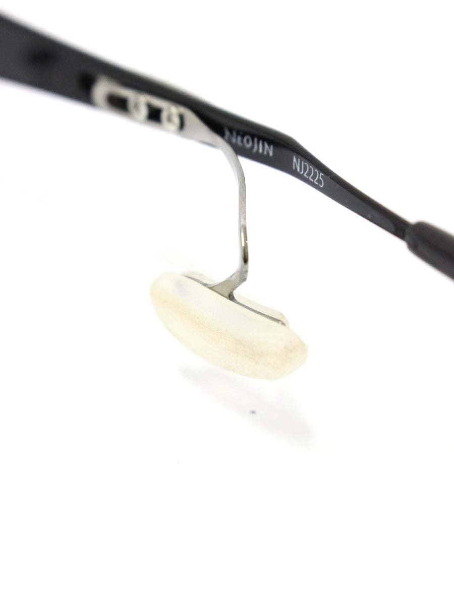 ネオジン NJ2225 メガネ ブラック メタルフレーム ハーフリム 鼻パッドがないフレーム IT9653HKDEUY