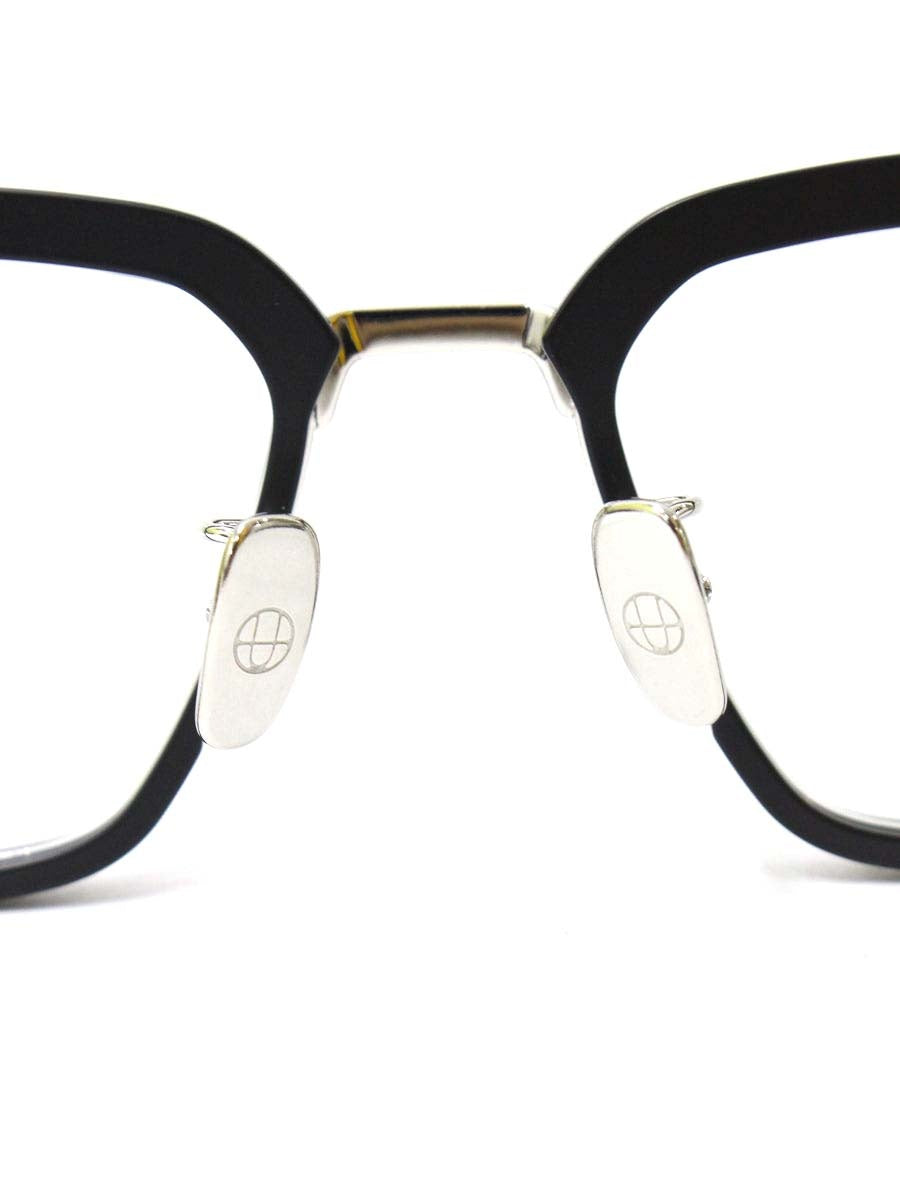 ドメスティックインターナショナル DI-1007TS メガネ ブラック/シルバー コンビフレーム フルリム スクエア IT4LF5HCT4CF