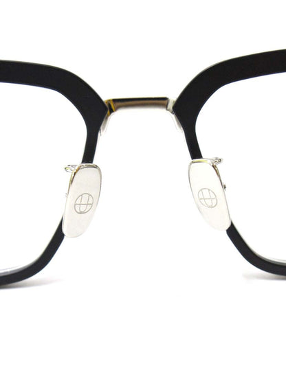 ドメスティックインターナショナル DI-1007TS メガネ ブラック/シルバー コンビフレーム フルリム スクエア IT4LF5HCT4CF