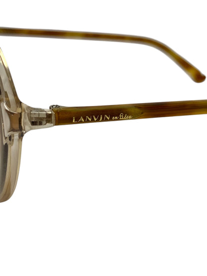 ランバンオンブルー SLB008J サングラス ブラウン セルフレーム フルリム ラウンド（丸メガネ）クリアカラー IT25UVO4E4GB