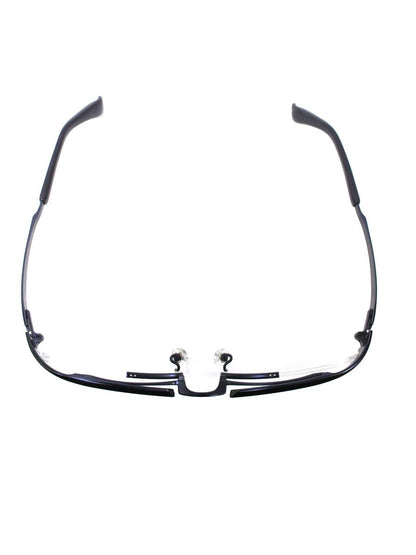 フォーナインズ S-320T メガネ ネイビー メタルフレーム ハーフリム ブロウシェイプ IT9WUA8UWB40