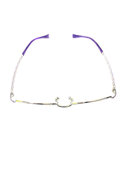 ラインアートシャルマン XL1070 メガネ パープル/シルバー メタルフレーム ハーフリム スクエア IT13USEK4CAW